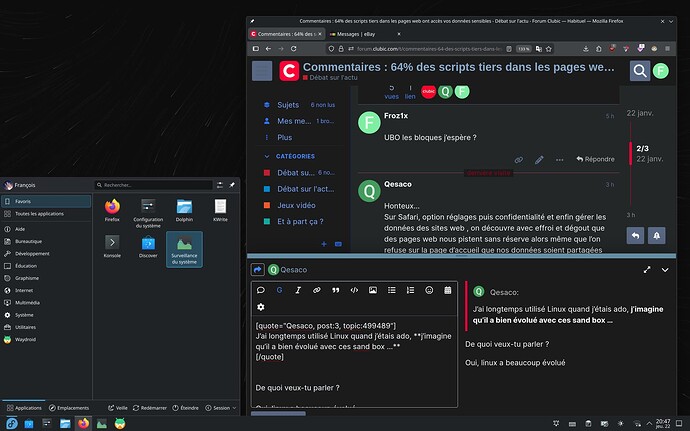 Mon bureau GNU/Linux (Fedora KDE Edition)