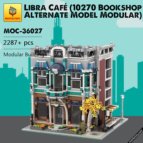 MOC-36027-Libra-Cafe-10270-Bookshop-Alternate-Model-Modular-Modular-Building-by-Huaojozu-MOC-FACTORY