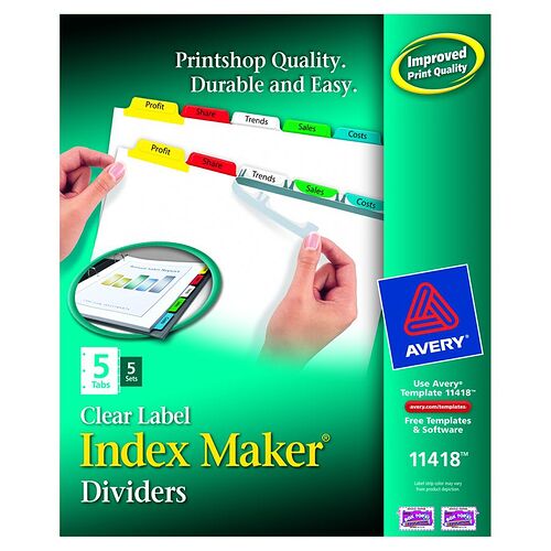 avery-dennison-index-maker-color-label-divider-5tb-ast-pack-of-5-model-11418